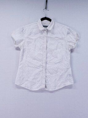 Panhandle Slim Western Wear Shirt Women's M White Short Sleeve Button Floral